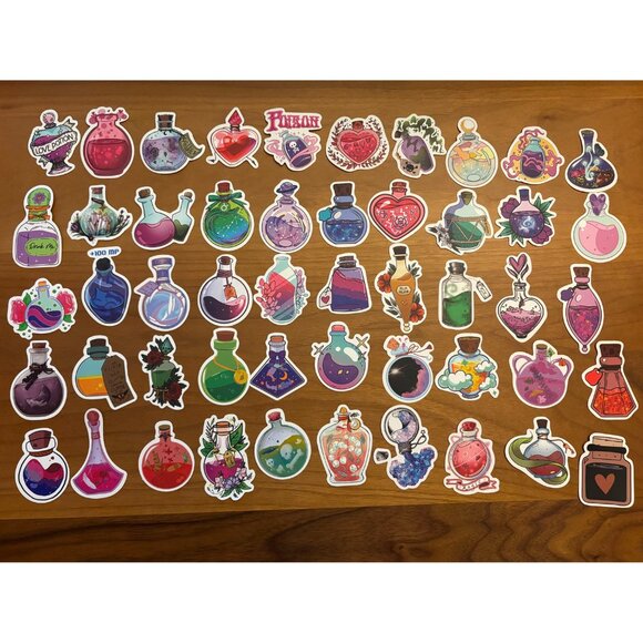 Magic Potion Alchemy Apothecary Waterproof Vinyl 50 PCS Stickers (SKU: 72ST) - Picture 1 of 1